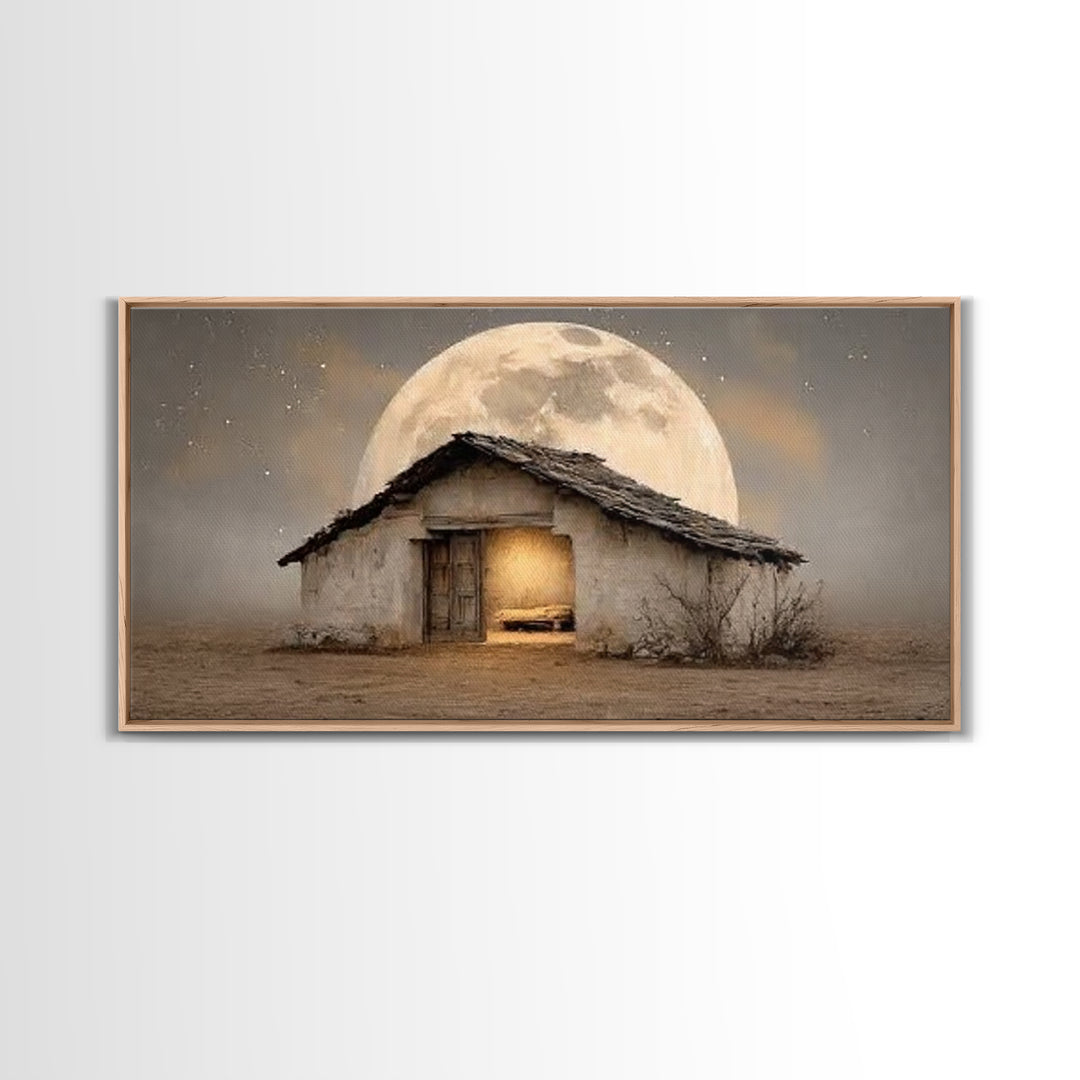 Bethlehem Stillness – Framed Canvas Print – Christian Christmas Art – Christian Art Canvas – Christian Wall Art – Christian Decor – Christm