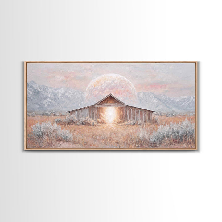 Radiant Manger Sky – Framed Canvas Print – Christian Christmas Art – Christian Wall Art – Christmas Art – Christian Art Canvas – Christian