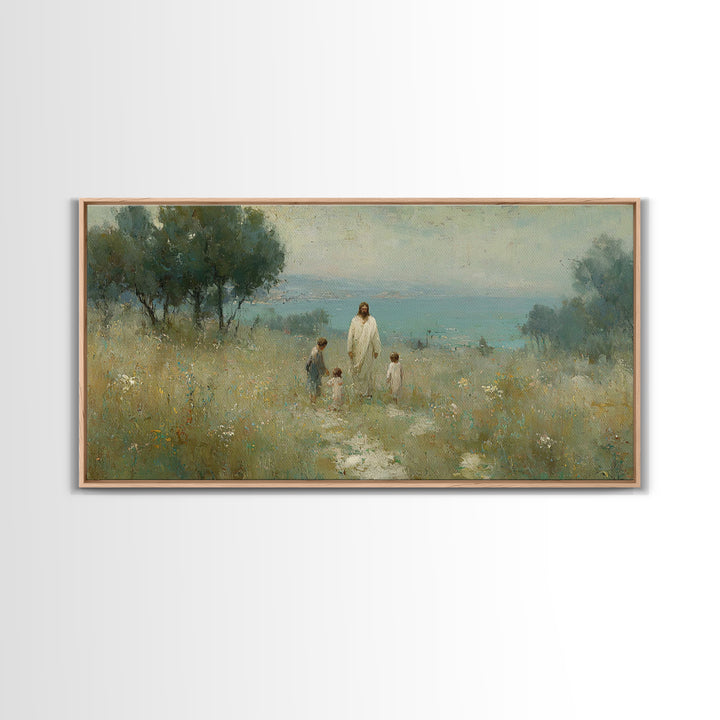 Fields Of Mercy – Framed Canvas Print – Christian Wall Art – Jesus Painting – Christian Art Canvas – Vintage Christian Art – Christian Chri