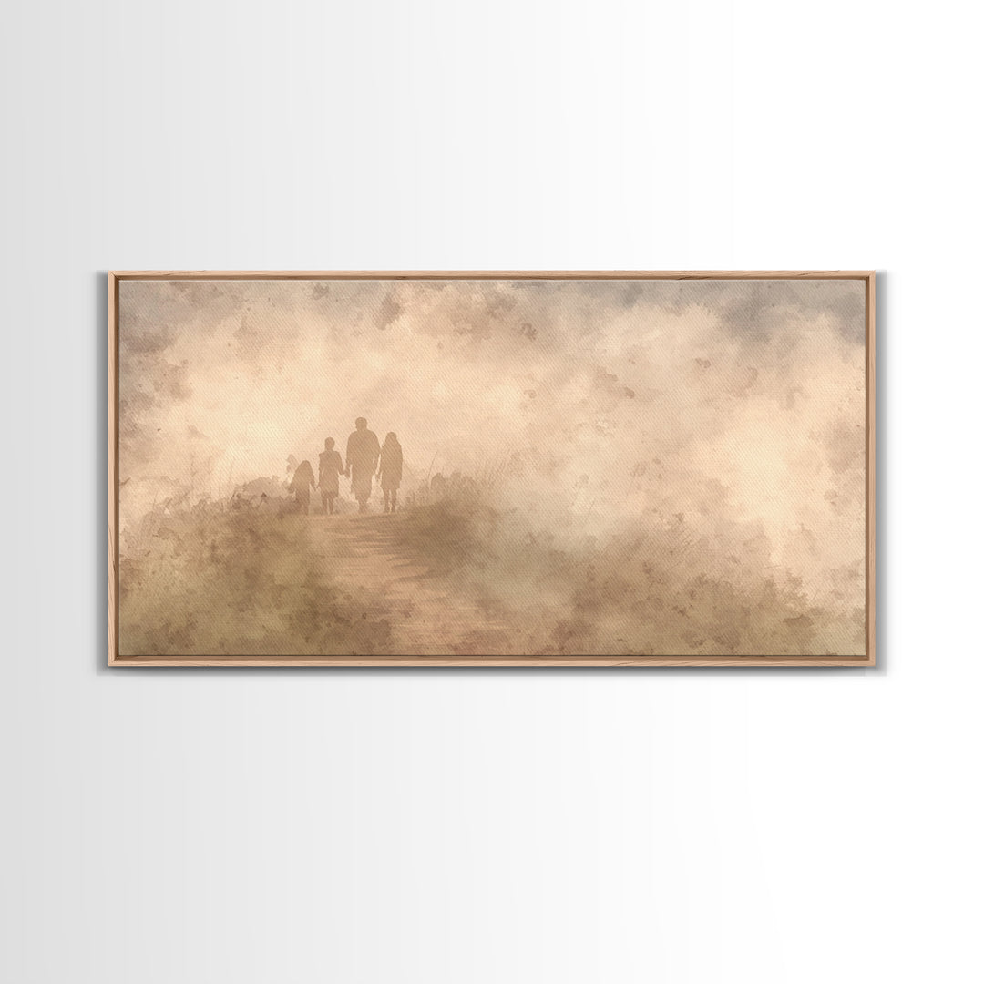 Walk Of Faith – Framed Canvas Print – Christian Art Canvas – Christian Wall Art – Minimalist Christian Art – Christian Painting – Christian