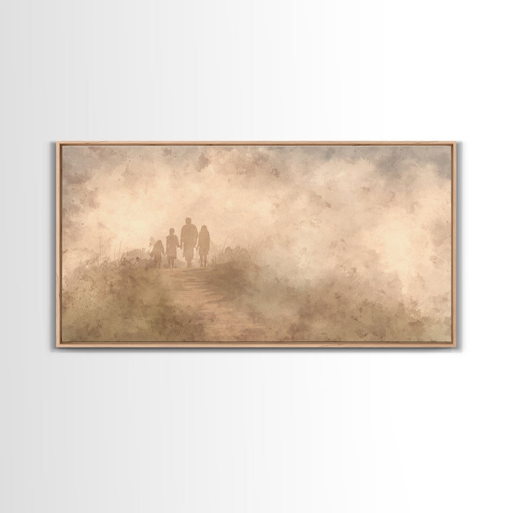 Walk Of Faith – Framed Canvas Print – Christian Art Canvas – Christian Wall Art – Minimalist Christian Art – Christian Painting – Christian