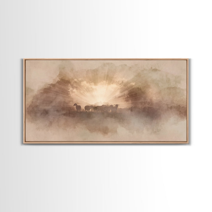Rays Of Promise – Framed Canvas Print – Christian Art Canvas – Christian Wall Art – Moody Christian Art – Christian Christmas Art – Christi