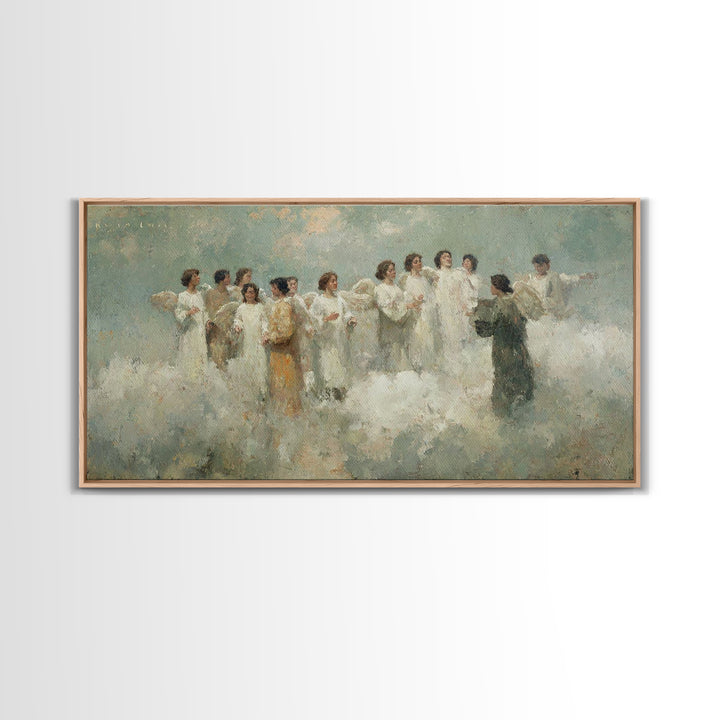 Celestial Harmony - Framed Canvas Print - Christian Christmas Art - Christian Wall Art - Christmas Canvas Wall Art - Christian Art Gift - M