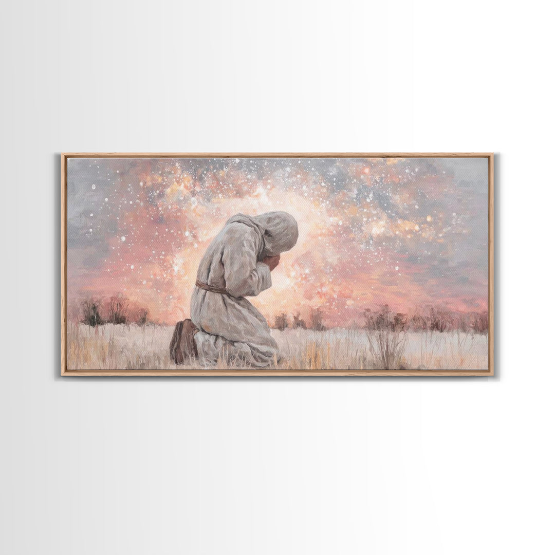Dawn Of Shepherds, Framed Canvas Print, Christian Art Canvas, Christian Wall Art, Jesus Painting, Christmas Art, Christian Christmas Decor,