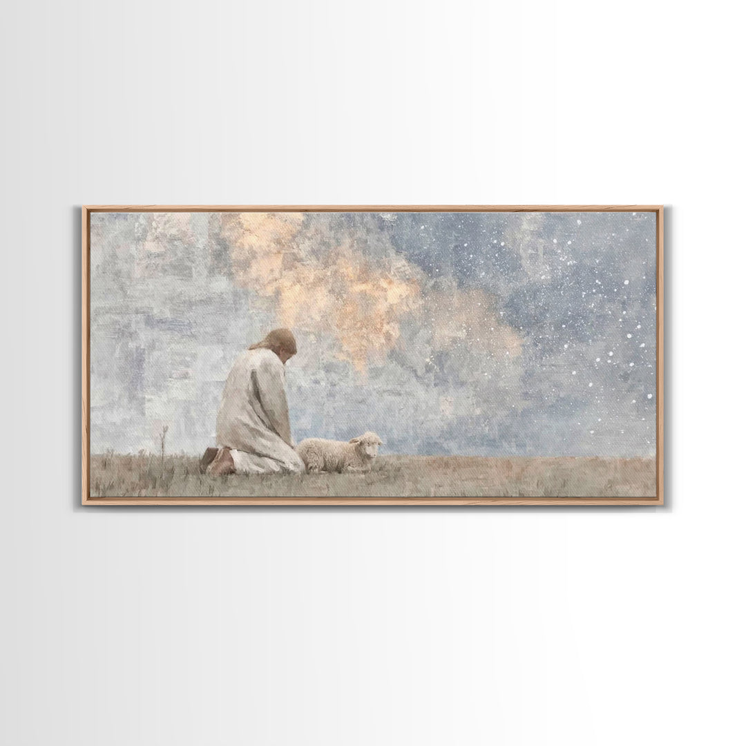 Quiet Night Watch | Framed Canvas Print | Christian Wall Art | Christian Art Canvas | Jesus Painting | Christmas Art Prints | Christian Chr