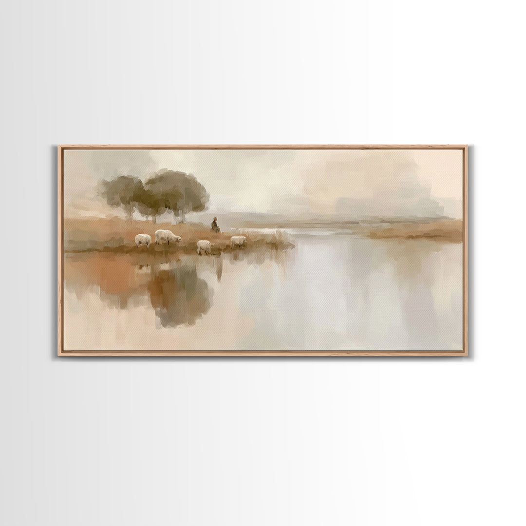 Fields Of Mercy, Framed Canvas Print, Christian Art Canvas, Christian Wall Art, Christian Christmas Art, Jesus Painting, Christmas Art Prin