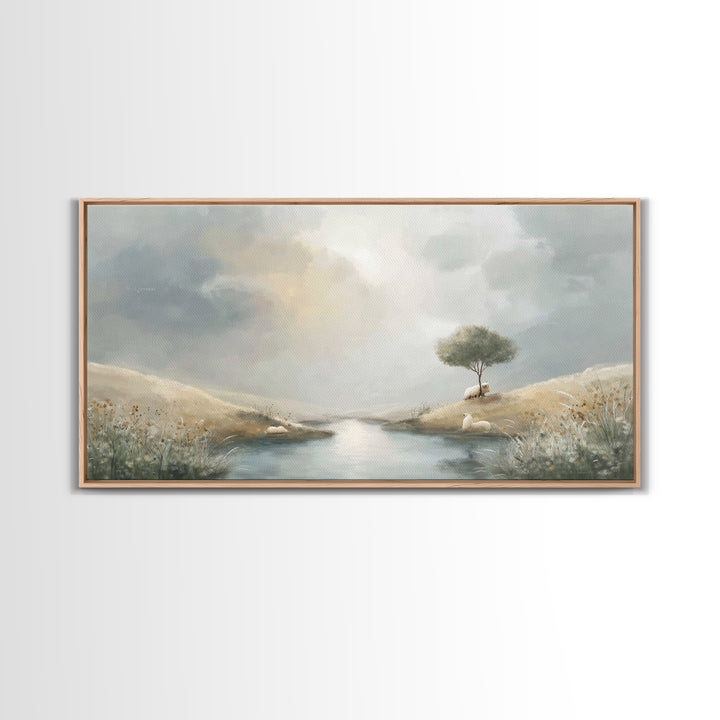 River Of Hope | Framed Canvas Print | Christian Wall Art | Christian Art Canvas | Christian Christmas Art | Jesus Painting | Christmas Art