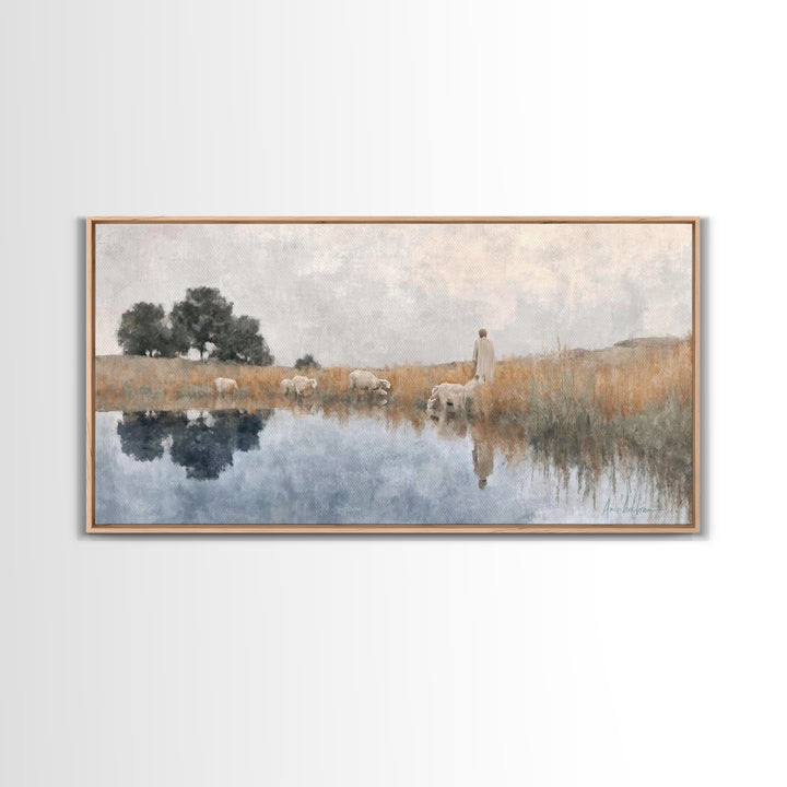 Graceful Meadow – Framed Canvas Print – Christian Wall Art – Christian Art Canvas – Christian Art Prints – Christian Decor – Modern Christi