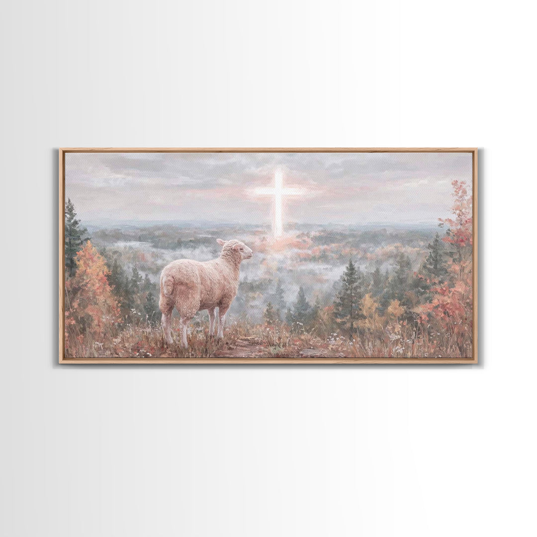 Radiant Crosslight – Framed Canvas Print – Christian Wall Art – Christian Art Canvas – Christian Art Painting – Christian Decor – Christian