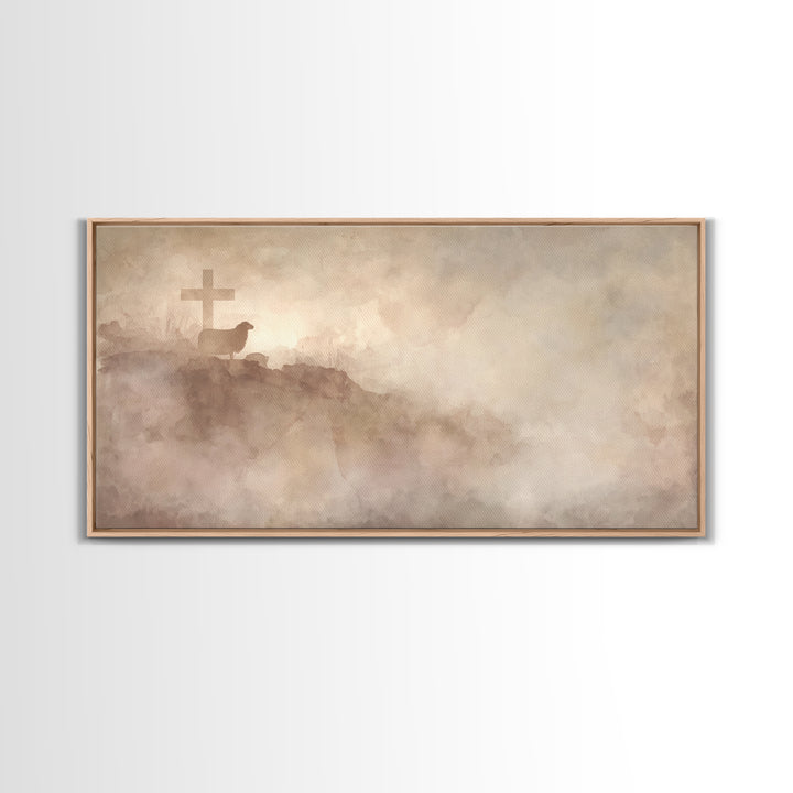Shepherd’s Hope – Framed Canvas Print – Christian Wall Art – Christian Art Canvas – Subtle Christian Art – Christian Decor – Christmas Art