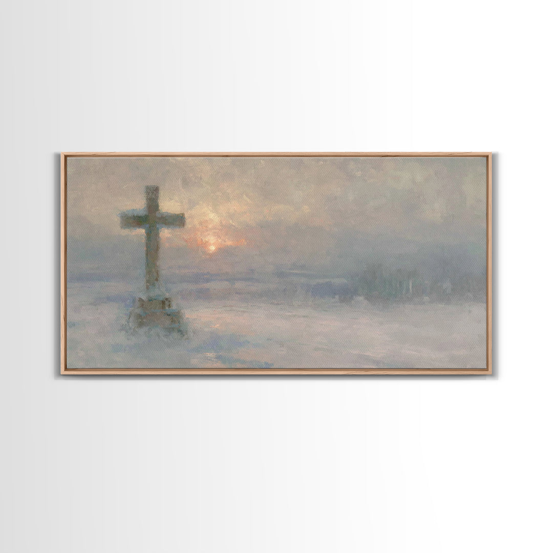 Silent Winter Hope – Framed Canvas Print – Christian Wall Art – Christian Art Canvas – Moody Christmas Art – Christian Decoration – Christi
