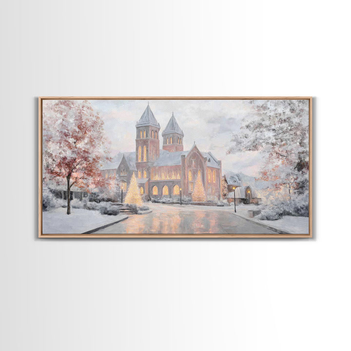 Holy Night Cathedral – Framed Canvas Print – Christian Christmas Art – Christian Wall Art – Framed Christmas Art – Christian Art Canvas – C