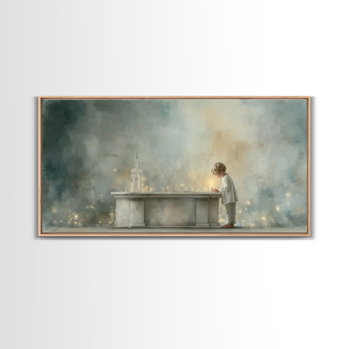 Candlelight Prayer – Framed Canvas Print – Christian Wall Art – Christian Art Canvas – Christmas Art – Christian Art Gift – Subtle Christia