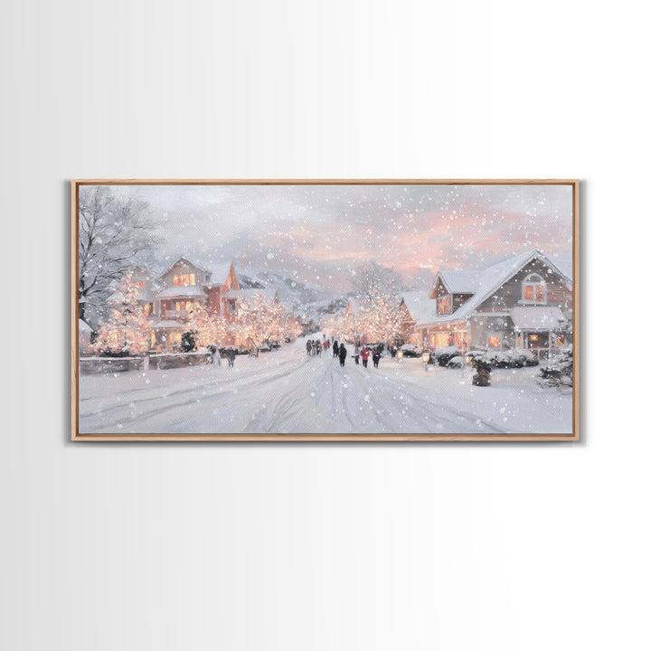 Evening Carolers Joy, Framed Canvas Print, Christian Christmas Art, Christmas Wall Art, Christian Art Canvas, Modern Christmas Art, Christi