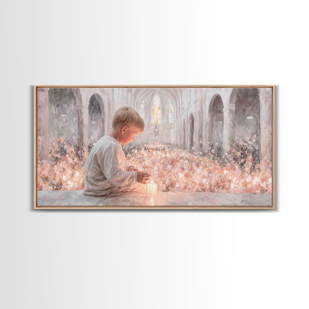 Little Acolyte – Framed Canvas Print – Christian Art Print – Christian Christmas Art – Framed Christian Art – Modern Christian Art – Christ