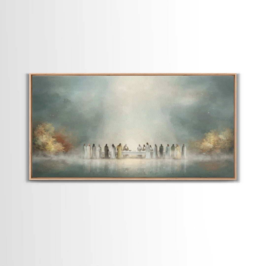 Christmas Lane Stillness, Framed Canvas Print, Christmas Wall Art, Christian Art Canvas, White Christmas Art, Christian Art Prints, Christi