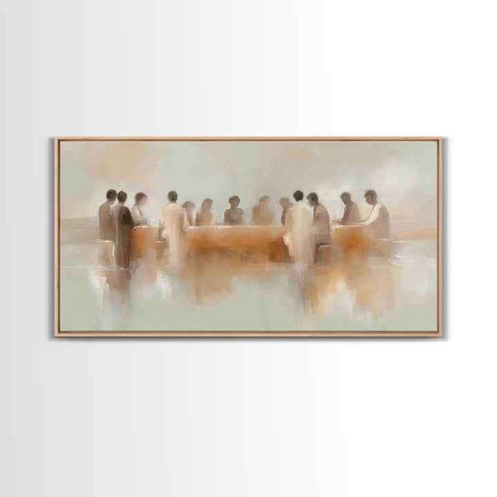 Silent Supper – Framed Canvas Print – Christian Wall Art – Subtle Christian Art – Christian Art Canvas – Jesus Painting – Christian Gift Id
