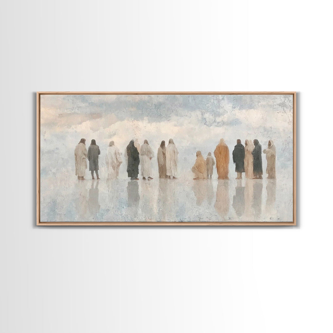 Cloudside Fellowship, Framed Canvas Print, Christian Art Canvas, Minimalist Christian Art, Subtle Christian Art, Christian Wall Art, Jesus