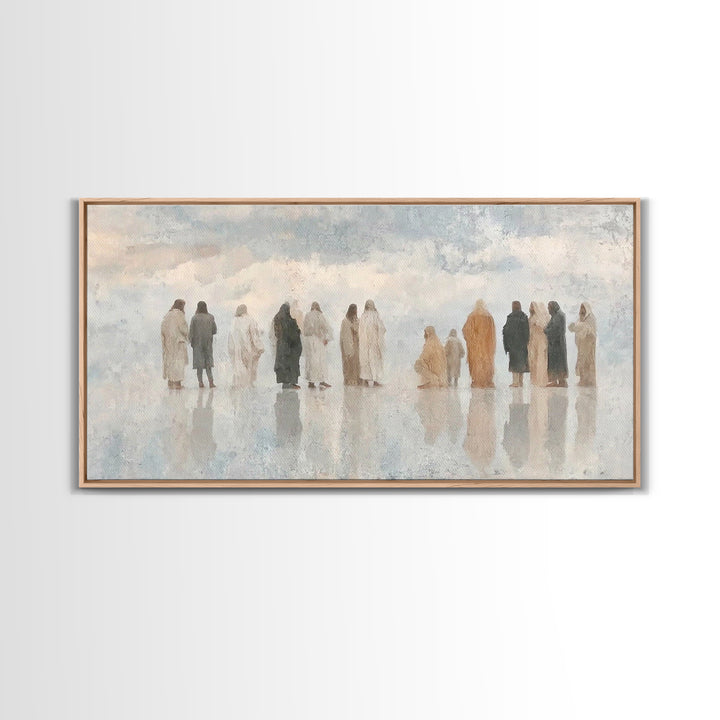 Cloudside Fellowship, Framed Canvas Print, Christian Art Canvas, Minimalist Christian Art, Subtle Christian Art, Christian Wall Art, Jesus