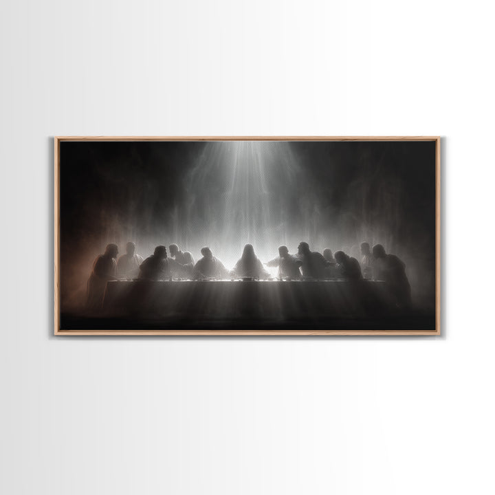 Celestial Feast, Framed Canvas Print, Christian Wall Art, Christian Art Canvas, Moody Christian Art, Jesus Painting, Christian Christmas Ar