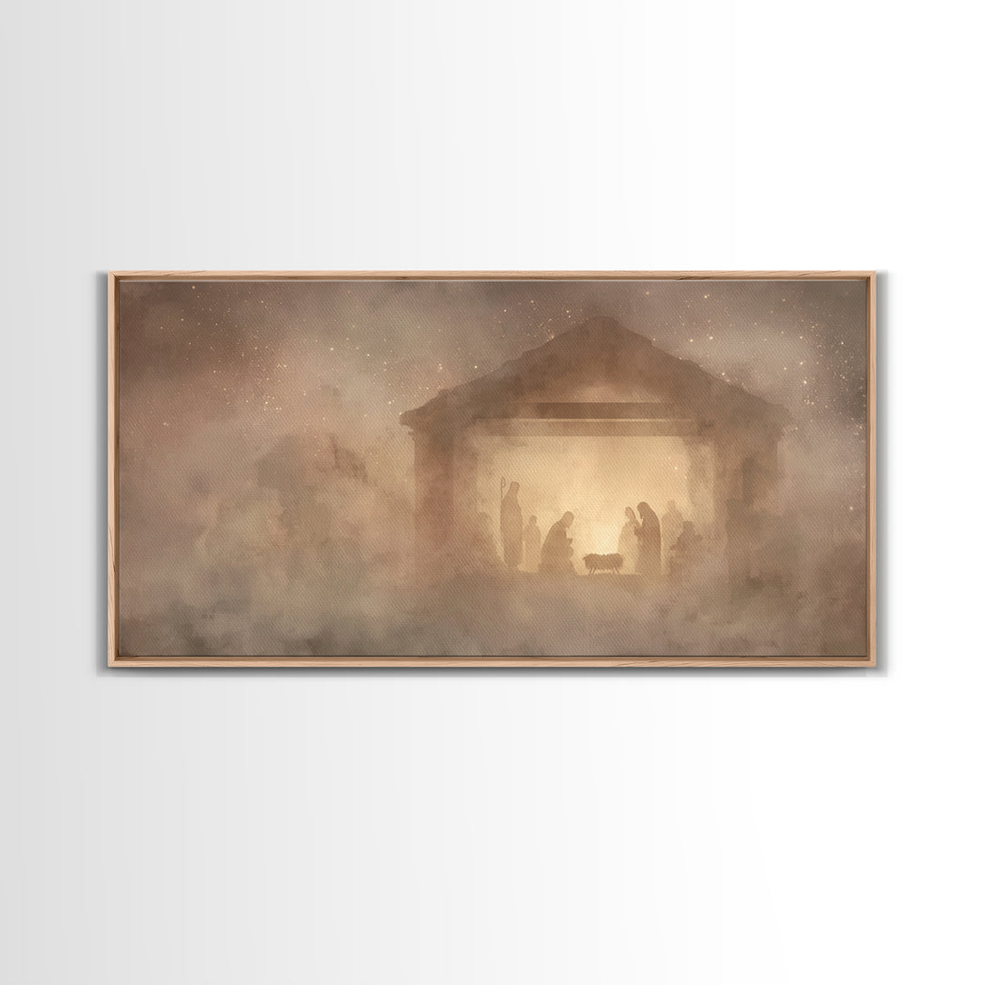 Holy Nativity – Framed Canvas Print – Christmas Art – Jesus Christmas Art – Christian Christmas Decor – Christian Wall Art – Christian Art