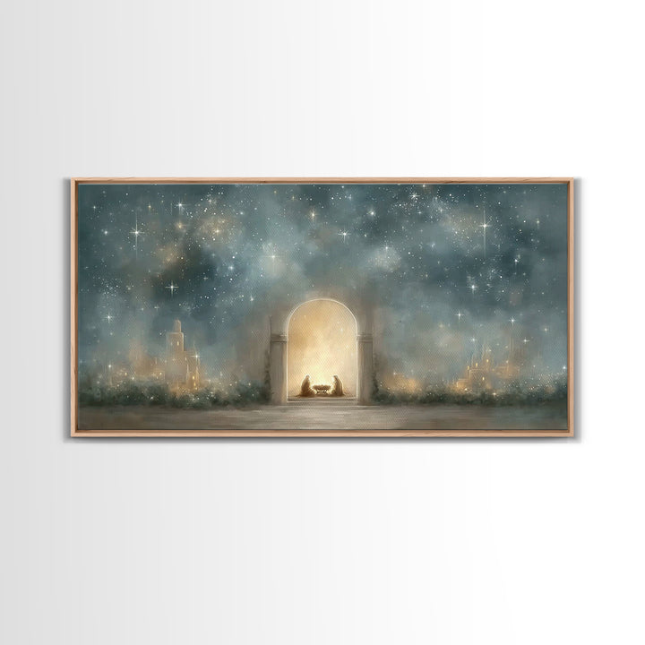 Star Of Bethlehem | Framed Canvas Print | Christmas Art | Christian Christmas Art | Christian Wall Art | Jesus Art Print | Christian Art Ca