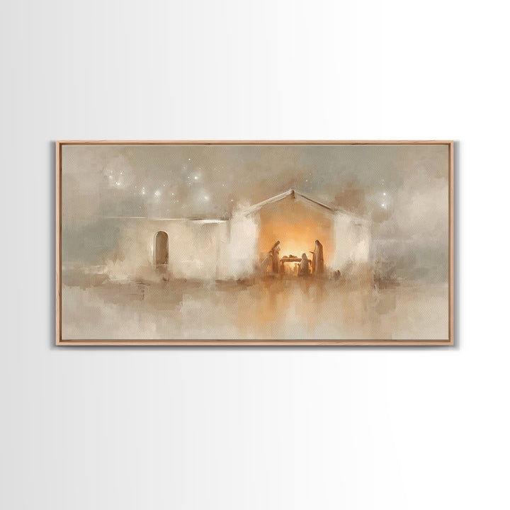 Bethlehem Dawn, Framed Canvas Print, Christian Art Canvas, Subtle Christian Art, Christian Wall Art, Jesus Christmas Art, Christmas Art Pri