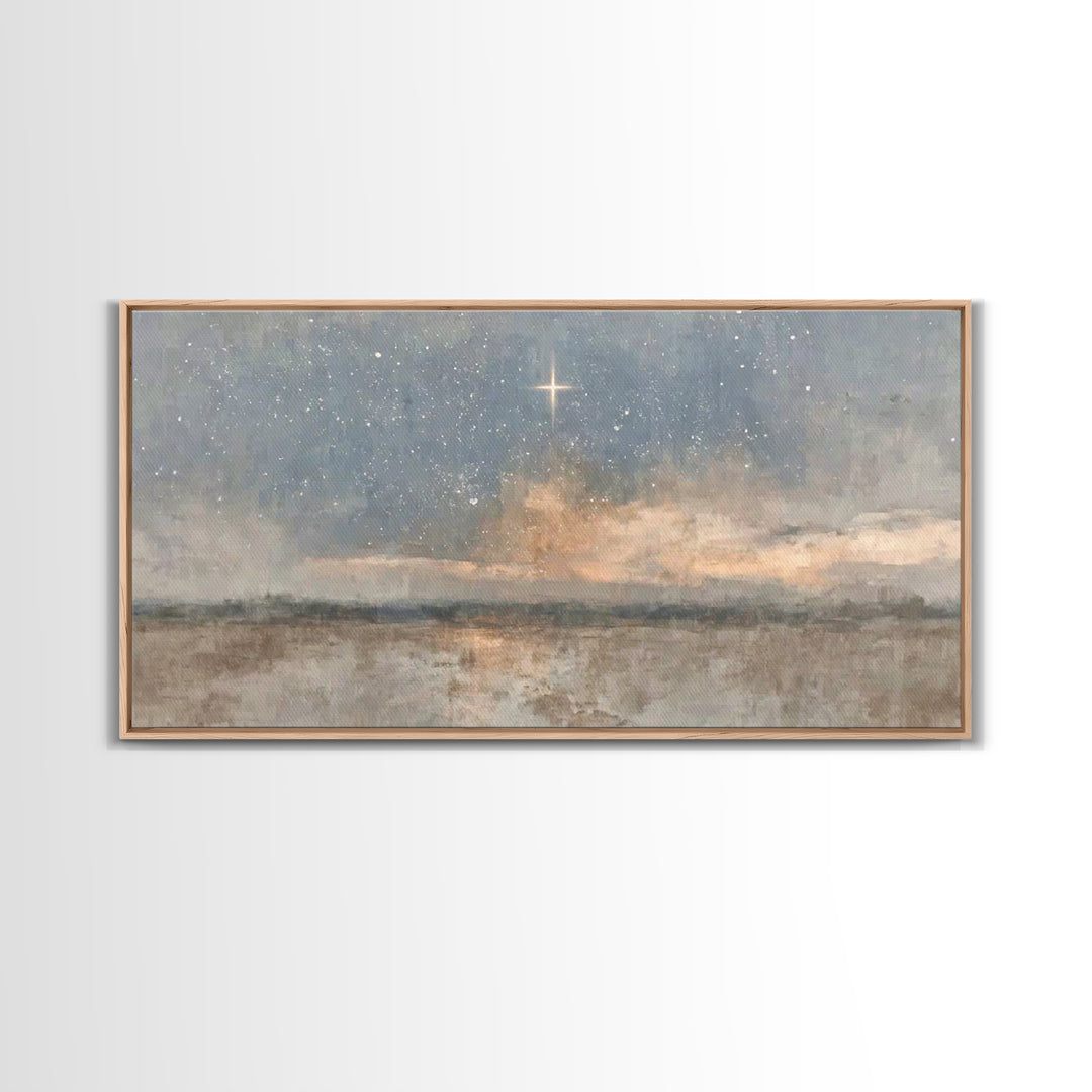 Guiding Star Rise | Framed Canvas Print | Christian Wall Art | Christmas Art | Christian Art Canvas | Modern Christian Art | Christian Chri