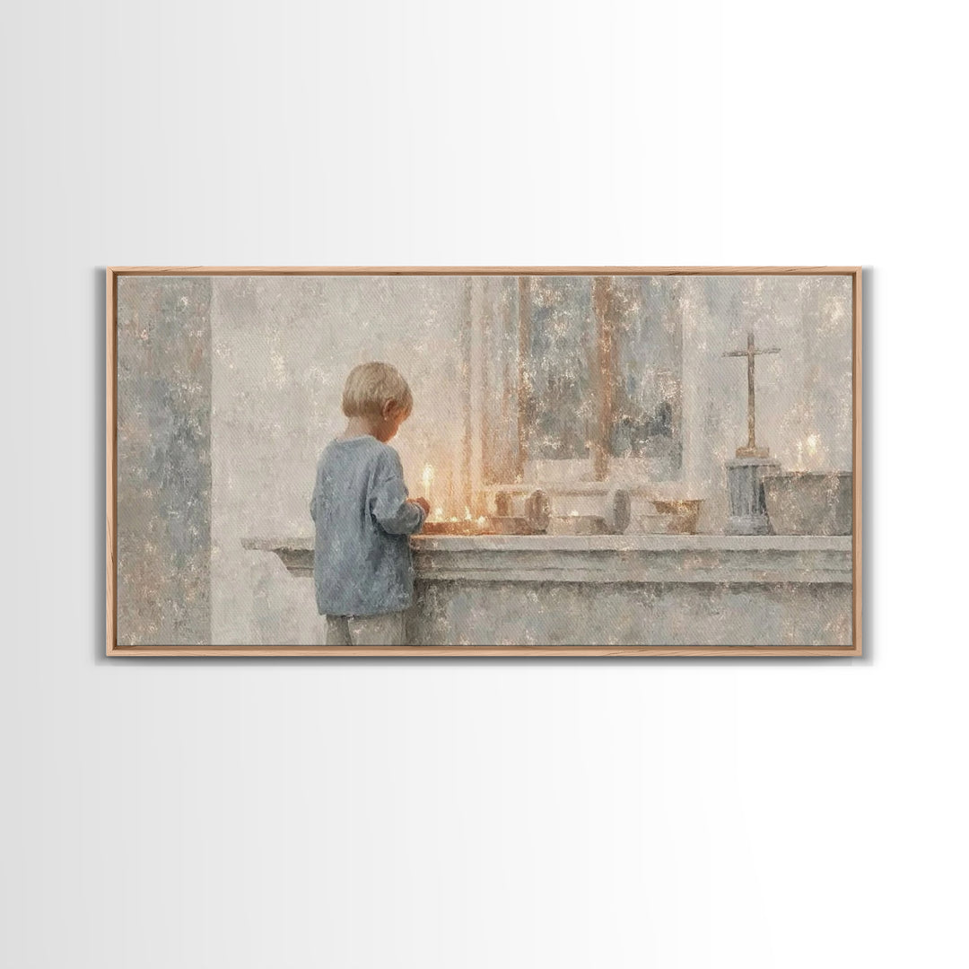 Sacred Stillness – Framed Canvas Print – Christian Art Painting – Subtle Christian Art – Christmas Art Prints – Christian Decorations – Chr