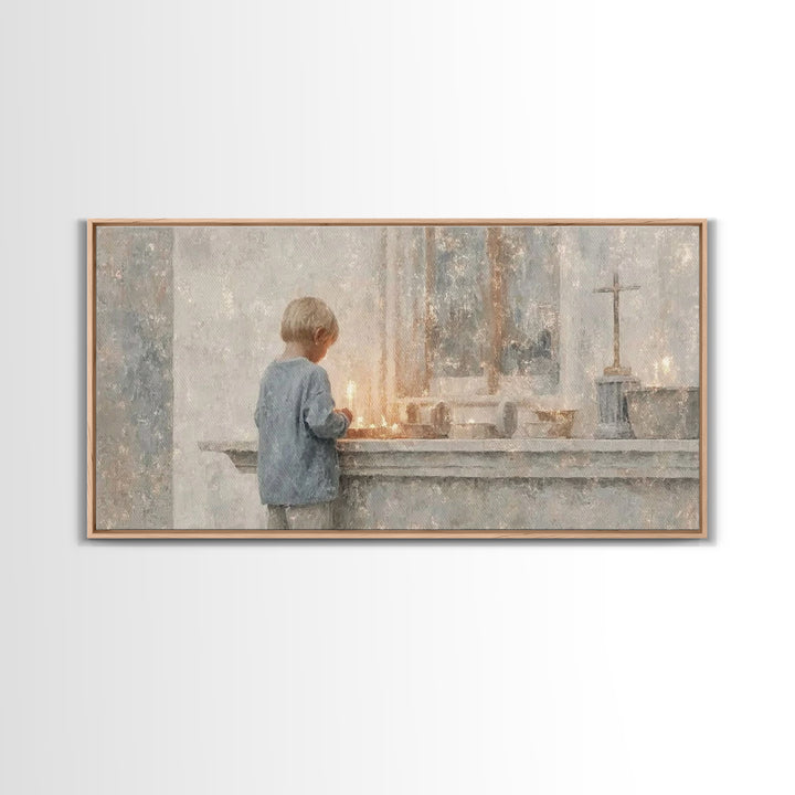 Sacred Stillness – Framed Canvas Print – Christian Art Painting – Subtle Christian Art – Christmas Art Prints – Christian Decorations – Chr
