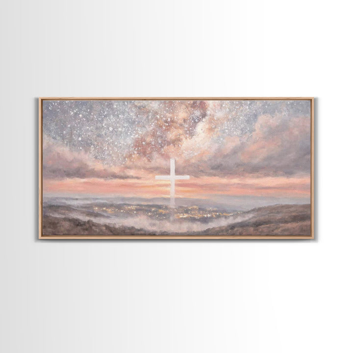 Heavenly Dawn – Framed Canvas Print – Christian Wall Art – Christian Art Canvas – Jesus Painting – Christian Christmas Art – Christian Deco