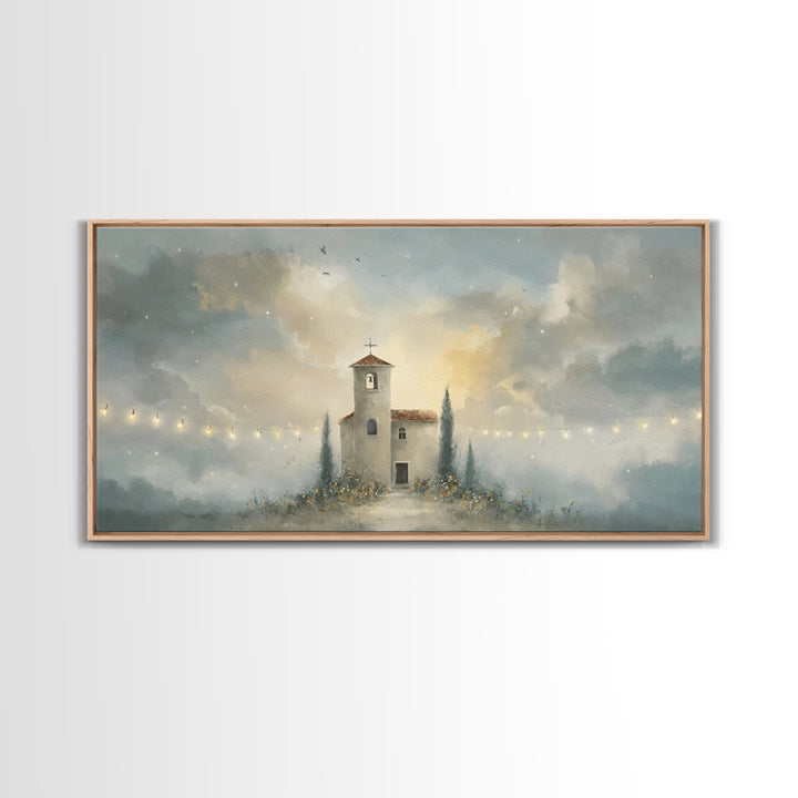 Church Of Light – Framed Canvas Print – Christian Wall Art – Christian Painting – Subtle Christian Art – Christmas Canvas Wall Art – Christ