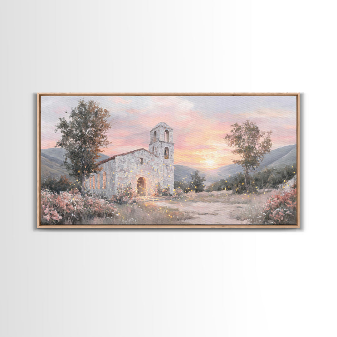 Radiant Chapel – Framed Canvas Print – Christian Art Work – Christian Wall Art – Modern Christian Art – Jesus Art Print – Christmas Art Pri