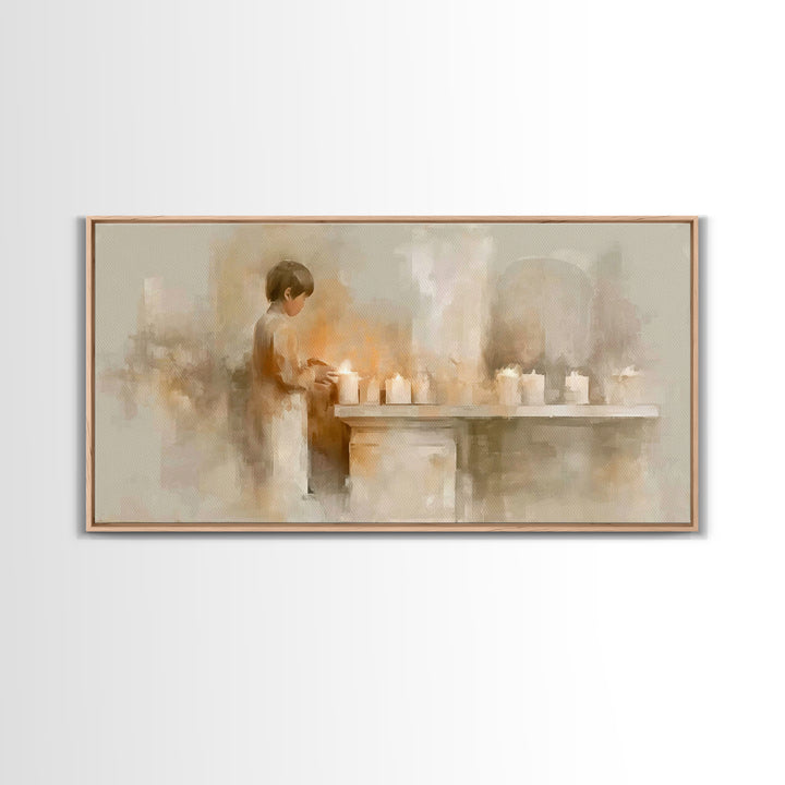 Quiet Offering – Framed Canvas Print – Christian Art Canvas – Minimalist Christian Art – Christmas Art Work – Christian Christmas Art – Fra