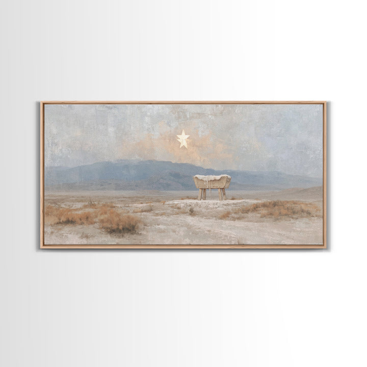 Sacred Nightfall – Framed Canvas Print – Christian Wall Art – Christian Christmas Art – Modern Christian Art – Christmas Art Prints – Chris