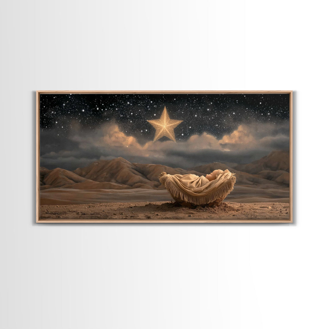 Heaven’s Promise – Framed Canvas Print – Christian Art Work – Christian Wall Art – Subtle Christian Art – Christmas Canvas Wall Art – Chris