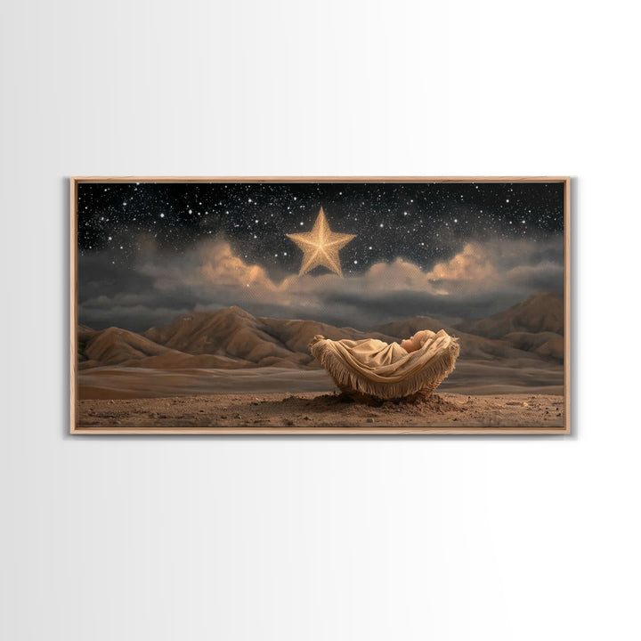 Heaven’s Promise – Framed Canvas Print – Christian Art Work – Christian Wall Art – Subtle Christian Art – Christmas Canvas Wall Art – Chris