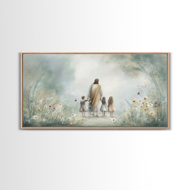 Garden Of Peace – Framed Canvas Print – Jesus Art Print – Christian Wall Art – Christian Paintings – Christian Decor For Home – Christian G