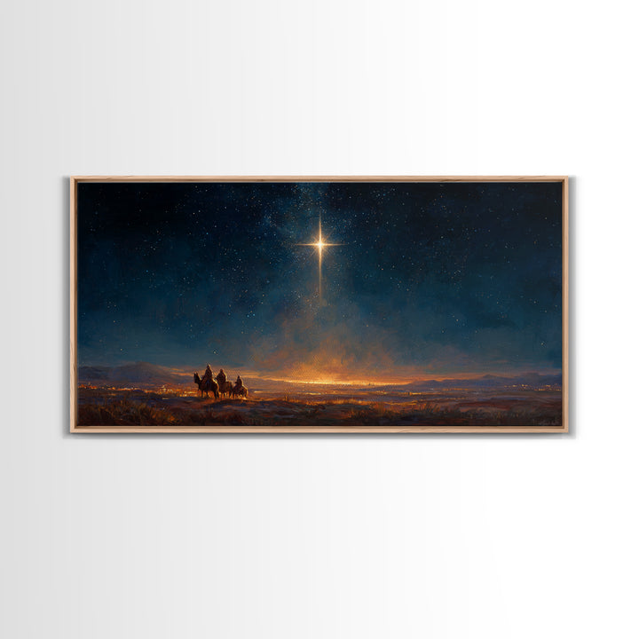 Star Of Wonder | Framed Canvas Print | Christian Christmas Art | Christmas Canvas Wall Art | Jesus Painting | Christian Wall Art | Modern C