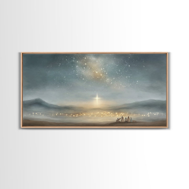 Star Of Bethlehem – Framed Canvas Print – Christian Christmas Art – Christian Wall Art – Christmas Canvas Wall Art – Christian Art Canvas