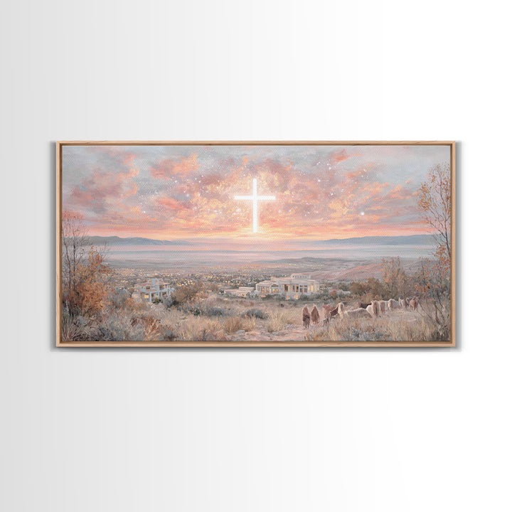 Dawn Of Redemption – Framed Canvas Print – Christian Art Canvas – Christian Wall Art – Large Christian Art – Modern Christian Art – Christi