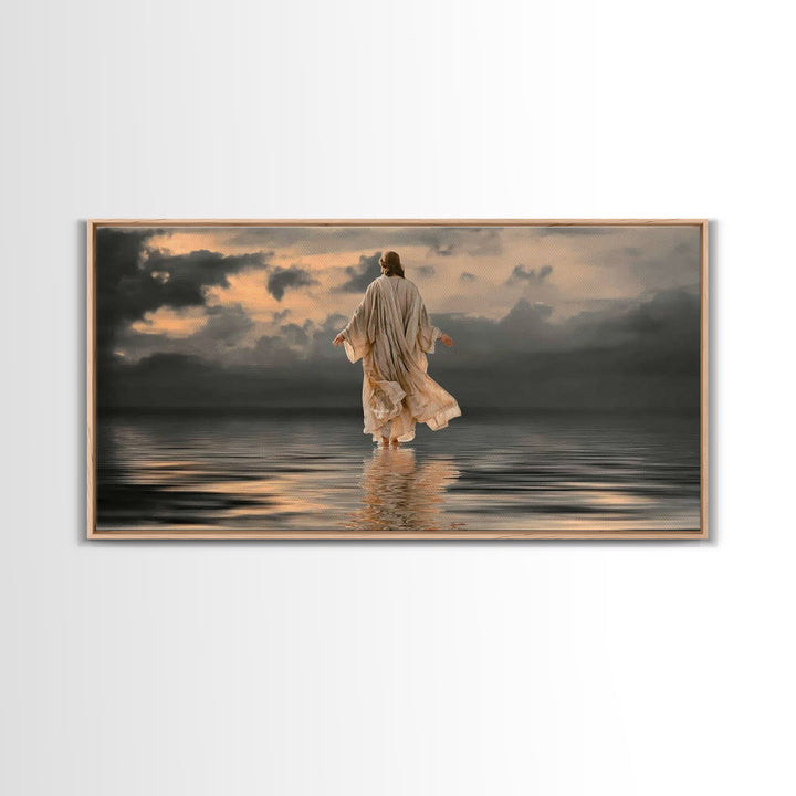 Divine Stillness – Framed Canvas Print – Christian Wall Art – Moody Christian Art – Jesus Canvas Art – Christian Christmas Art – Unique Chr