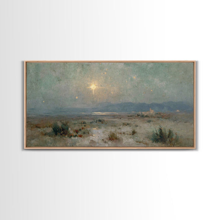 The Guiding Star – Framed Canvas Print – Christian Wall Art – Christian Art Canvas – Christmas Art – Jesus Painting