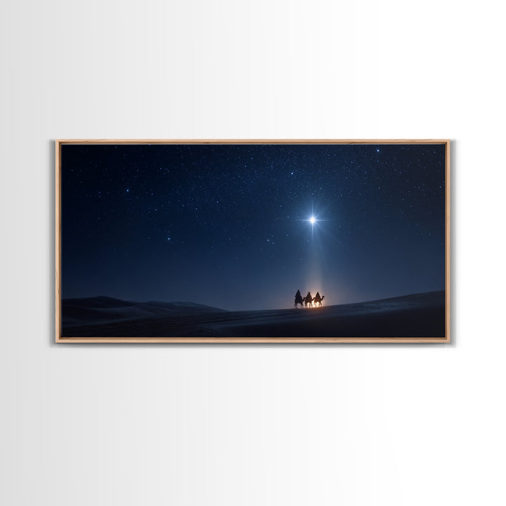 Starry Wonder | Framed Canvas Print | Christian Wall Art | Jesus Painting | Christmas Art | Christian Art Canvas | Christian Christmas Art