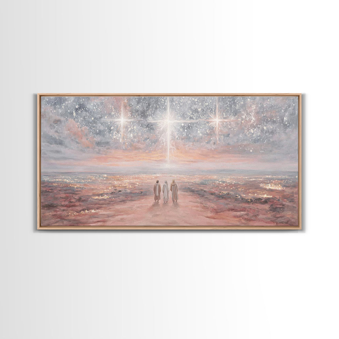 Journey By Starlight – Framed Canvas Print – Christian Wall Art – Christian Christmas Art – Christian Art Canvas – Christmas Art – Jesus Pa