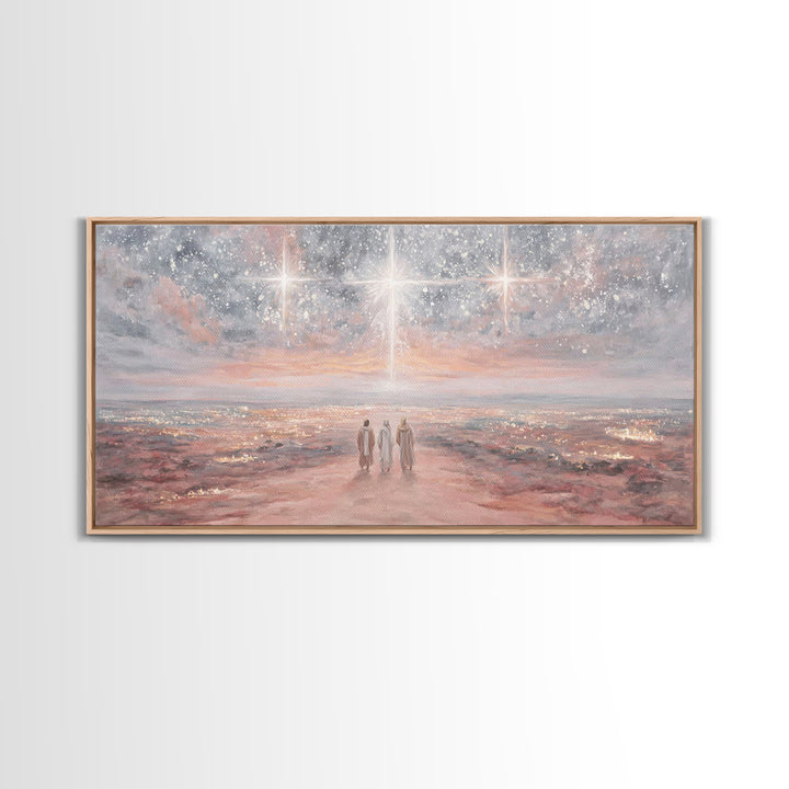 Journey By Starlight – Framed Canvas Print – Christian Wall Art – Christian Christmas Art – Christian Art Canvas – Christmas Art – Jesus Pa