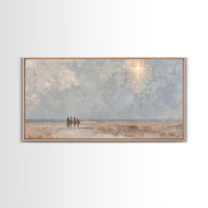 Pilgrims Of Light | Framed Canvas Print | Christian Art Canvas | Christmas Art | Christian Wall Art | Christian Christmas Decor | Jesus Pai