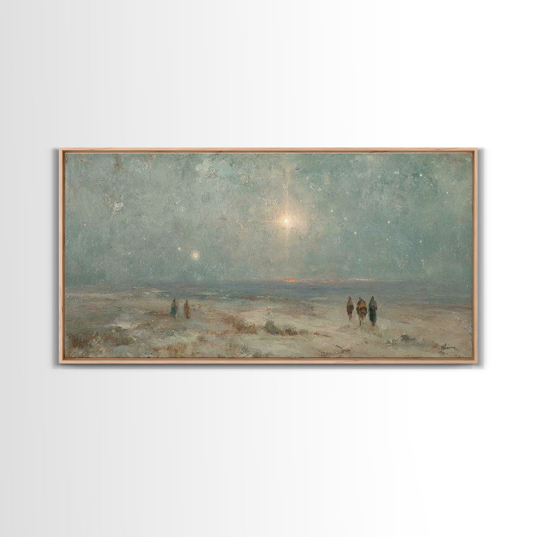 Star Of Bethlehem – Framed Canvas Print – Christian Christmas Art – Christmas Art – Christian Wall Art – Christian Art Canvas – Jesus Paint