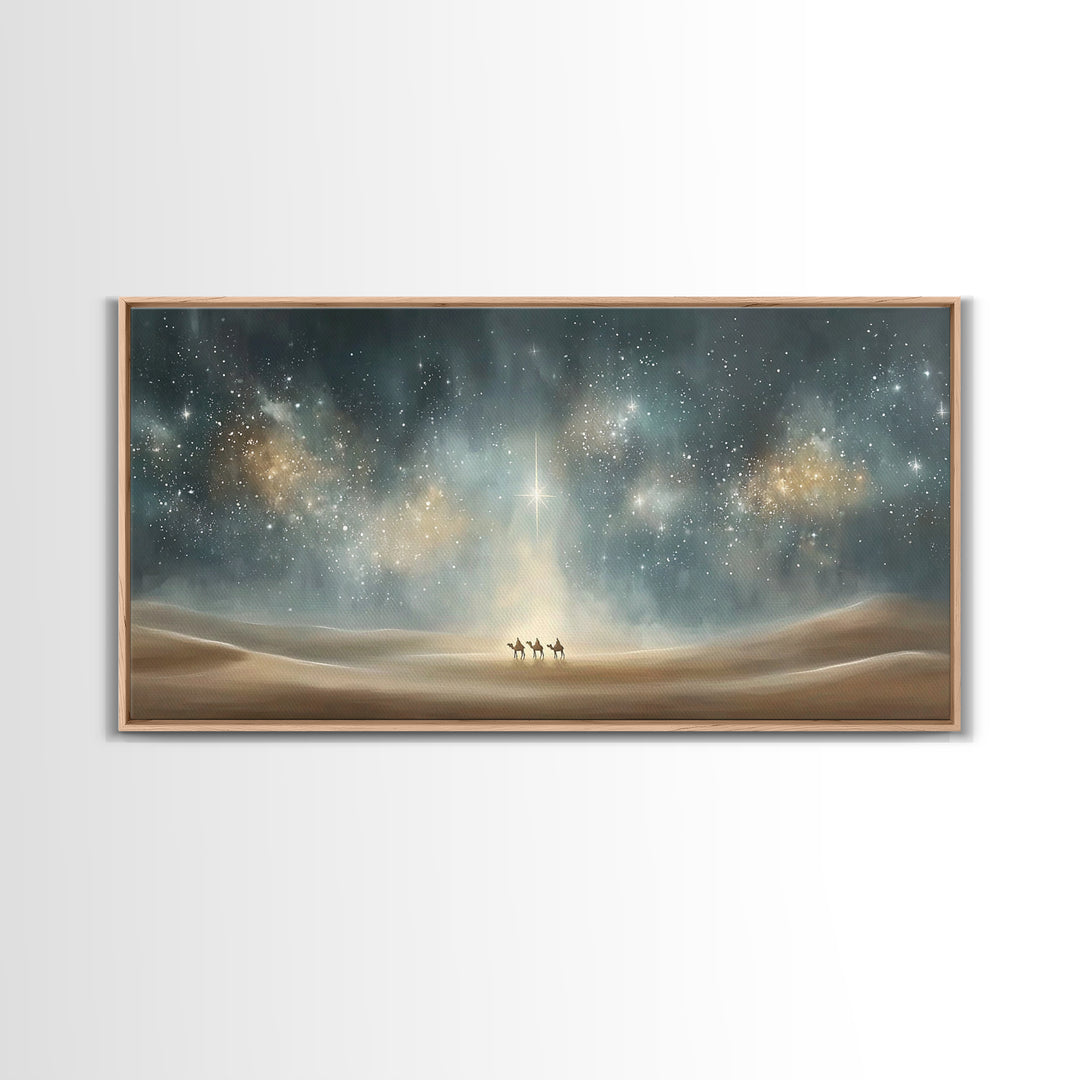 Heavenly Wonder | Framed Canvas Print | Christian Wall Art | Christian Art Canvas | Christmas Art | Christian Christmas Art | Jesus Paintin