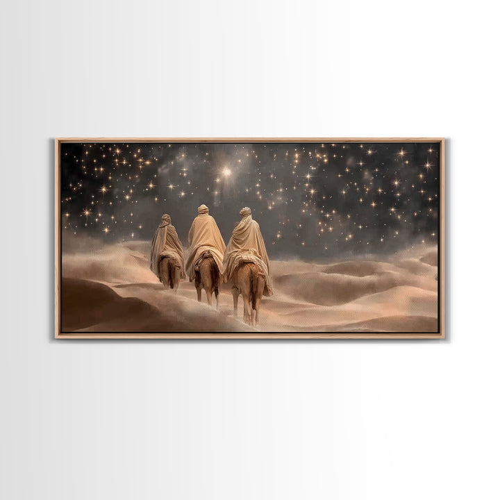 Three Kings Night – Framed Canvas Print – Christian Art Canvas – Christian Christmas Art – Jesus Painting – Christmas Art – Christian Wall